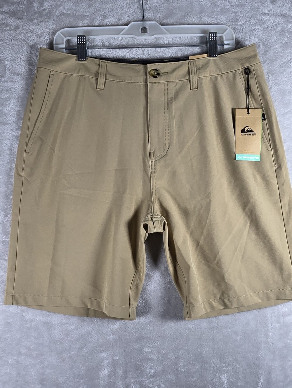 Quicksilver Amphibian Shorts Men’s Sz 32 Khaki Hybrids Quick Dry 8.5” Inseam NWT